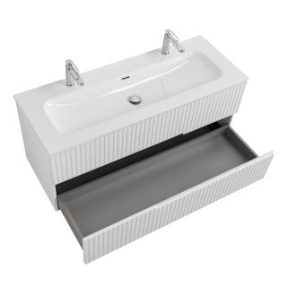 База под раковину Cezares подвесная с двумя выкатными ящиками, Ясень белый Софт, 1200x457x500, DUET-N-1200-2C-SO-FBS-P